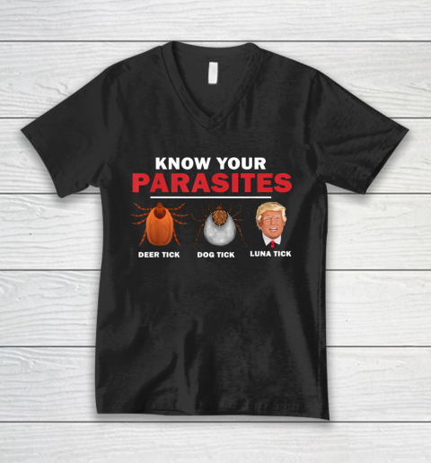 Retro Know Your Parasites Luna Tick Anti Trump V-Neck T-Shirt