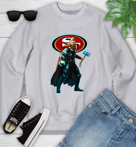 NFL Thor Avengers Endgame Football San Francisco 49ers Youth Sweatshirt 4