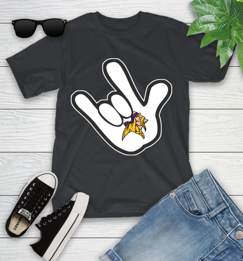 Minnesota Vikings NFL Football Mickey Rock Hand Disney Youth T-Shirt 3 Minnesota Vikings NFL Football Mickey Rock Hand Disney Youth T-Shirt - Image 3