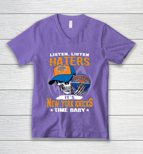 Listen Haters It is KNICKS Time Baby NBA V-Neck T-Shirt 8