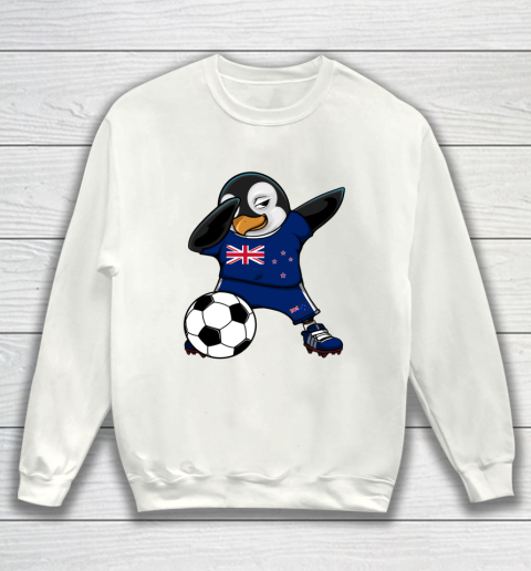 Dabbing Penguin New Zealand Soccer Fan Jersey Football Lover Sweatshirt