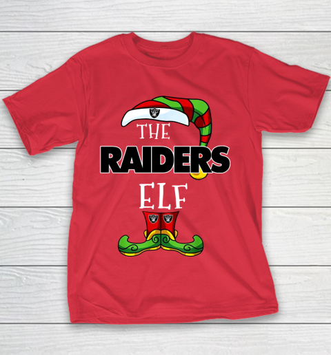 Oakland Raiders Christmas ELF Funny NFL Youth T-Shirt 7