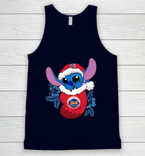 New York Mets Christmas Stitch In The Sock Funny Disney MLB Tank Top 3