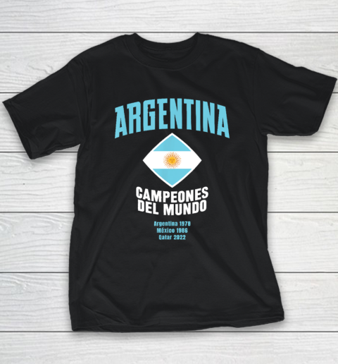 Argentina World Cup Champions 2022  Campeones Del Mundo Youth T-Shirt