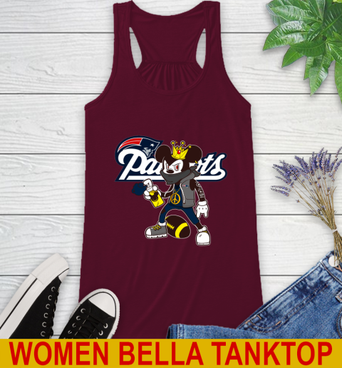 New England Patriots NFL Football Mickey Peace Sign Sports Racerback Tank 3