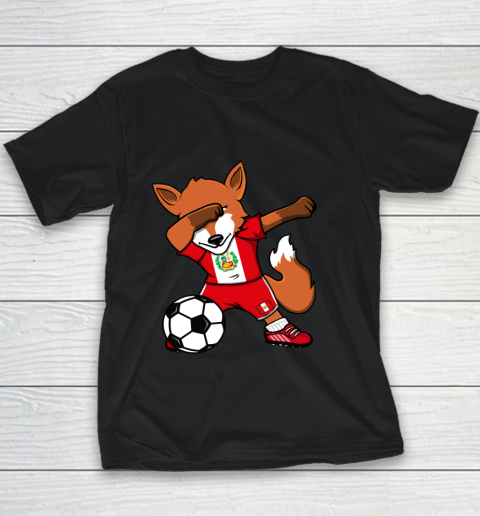 Dabbing Fox Peru Soccer Fans Jersey Peruvian Football Lovers Youth T-Shirt