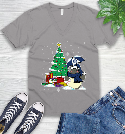 San Diego Padres MLB Baseball Cute Tonari No Totoro Christmas Sports V-Neck T-Shirt 3