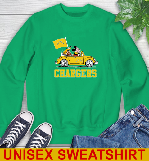 NFL Football Los Angeles Chargers Pluto Mickey Driving Disney Shirt Sweatshirt 6