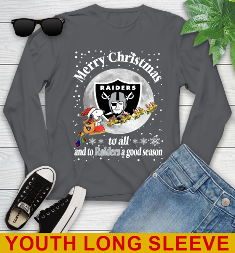 Oakland Raiders Merry Christmas To All And To Raiders A Good Season NFL Football Sports Youth Long Sleeve 9