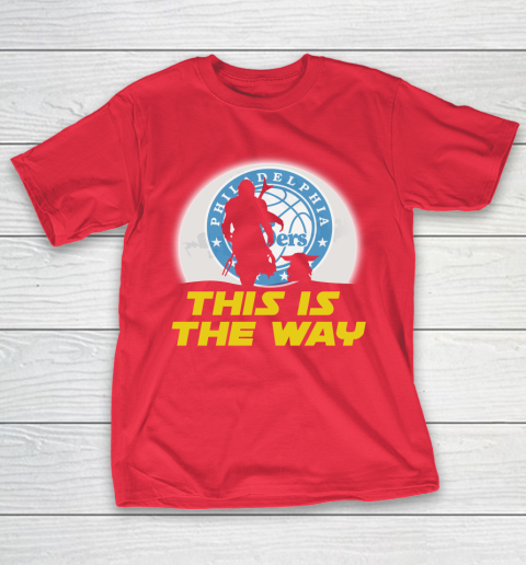 Philadelphia 76ers NBA Basketball Star Wars Yoda And Mandalorian This Is The Way T-Shirt 9