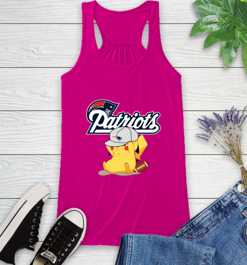NFL Pikachu Football Sports New England Patriots Racerback Tank 8