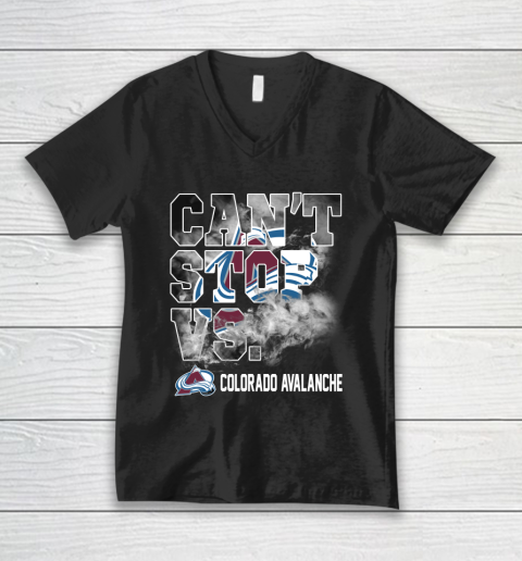 NHL Colorado Avalanche Hockey Can't Stop Vs V-Neck T-Shirt