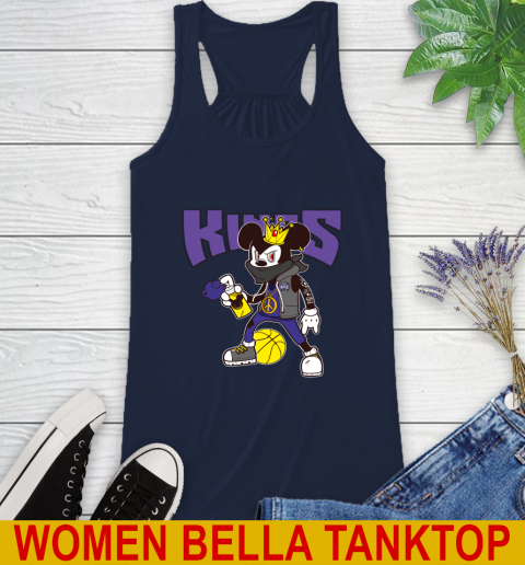 Sacramento Kings NBA Basketball Mickey Peace Sign Sports Racerback Tank 11