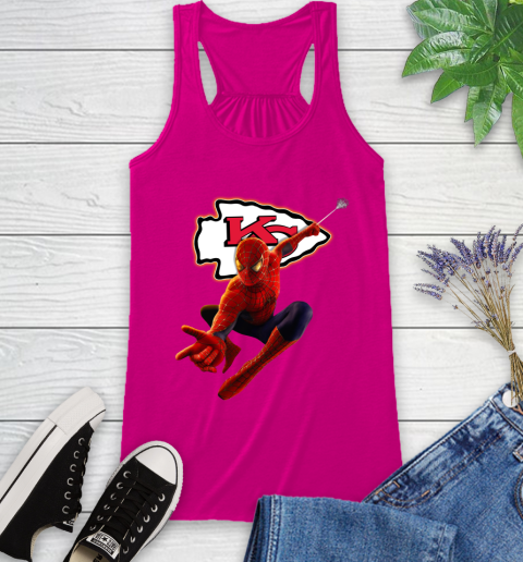 NFL Spider Man Avengers Endgame Football Kansas City Chiefs Racerback Tank 8