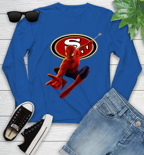NFL Spider Man Avengers Endgame Football San Francisco 49ers Youth Long Sleeve 9