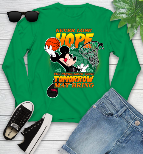 Toronto Raptors NBA Basketball Mickey Disney Never Lose Hope Youth Long Sleeve 7