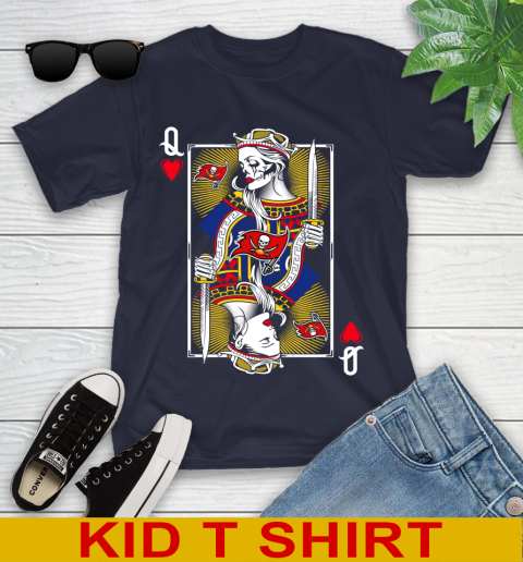 NFL Football Tampa Bay Buccaneers The Queen Of Hearts Card Shirt Youth T-Shirt 2
