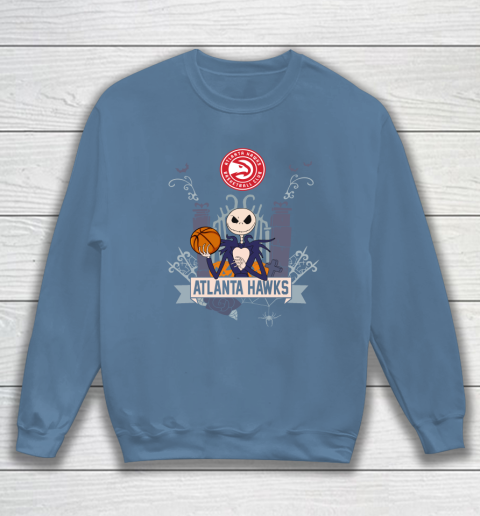 NBA Atlanta Hawks Basketball Jack Skellington Halloween Sweatshirt 6