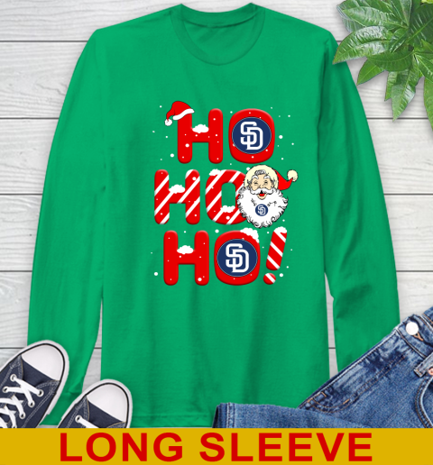 San Diego Padres MLB Baseball Ho Ho Ho Santa Claus Merry Christmas Shirt Long Sleeve T-Shirt 8
