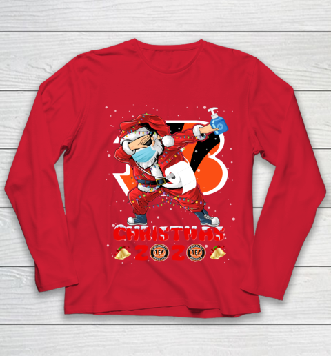 Cincinnati Bengals Funny Santa Claus Dabbing Christmas 2020 NFL Youth Long Sleeve 8