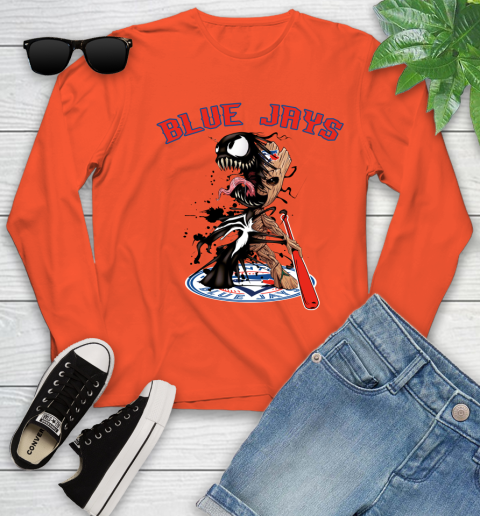 MLB Toronto Blue Jays Baseball Venom Groot Guardians Of The Galaxy Youth Long Sleeve 4
