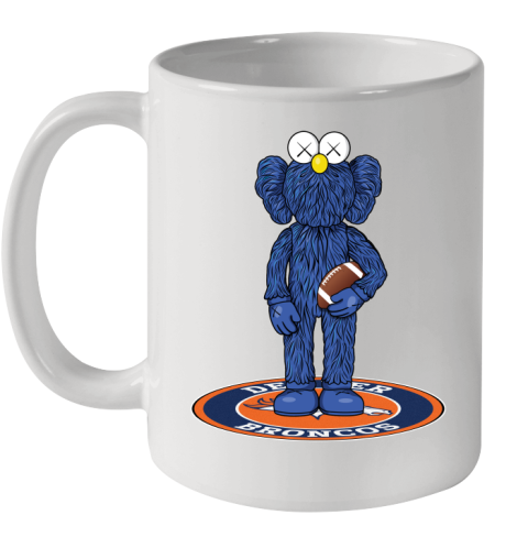 NFL Football Denver Broncos Kaws Bff Blue Figure Shirt Ceramic Mug 11oz