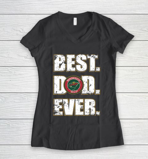 NHL Minnesota Wild Hockey Best Dad Ever Family Shirt Women's V-Neck T-Shirt 7 NHL Minnesota Wild Hockey Best Dad Ever Family Shirt Women's V-Neck T-Shirt - Image 7