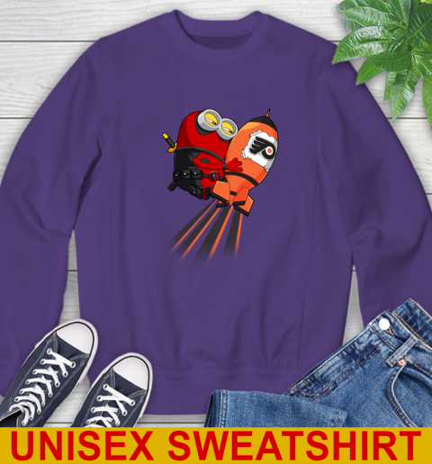 NHL Hockey Philadelphia Flyers Deadpool Minion Marvel Shirt Sweatshirt 4