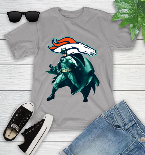 NFL Batman Football Sports Denver Broncos Youth T-Shirt 4
