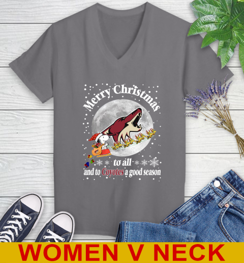 Arizona Coyotes Merry Christmas To All And To Coyotes A Good Season NHL Hockey Sports Women's V-Neck T-Shirt 11