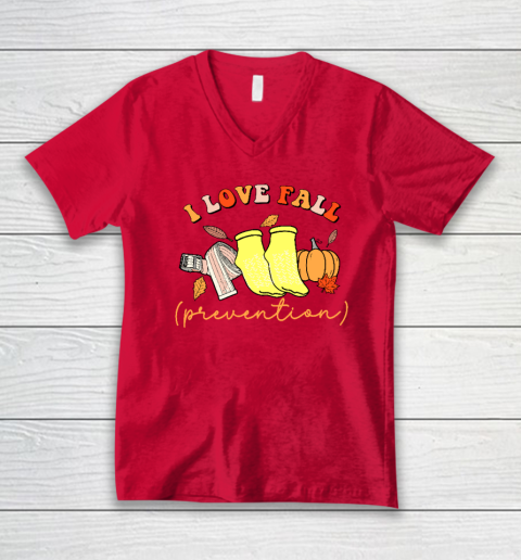 I Love Fall (Prevention) V-Neck T-Shirt 5