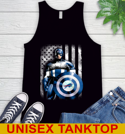 Buffalo Bills NFL Football Captain America Marvel Avengers American Flag Shirt Tank Top