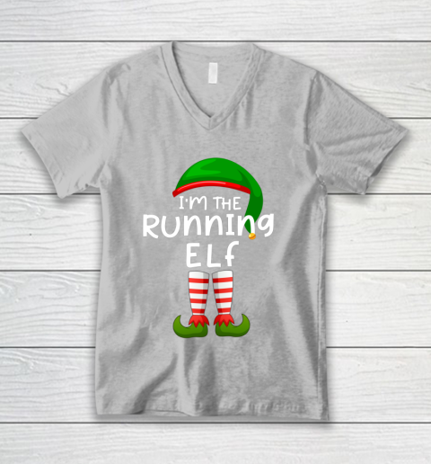 I m The Running Elf Funny Elf Family Matching Christmas V-Neck T-Shirt 3