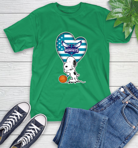 Charlotte Hornets NBA Basketball The Peanuts Movie Adorable Snoopy T-Shirt 7