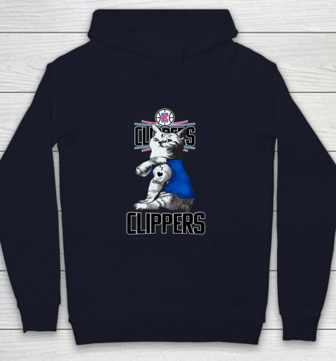 NBA Basketball My Cat Loves LA Clippers Youth Hoodie 2