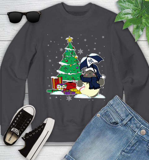 New York Yankees MLB Baseball Cute Tonari No Totoro Christmas Sports Youth Sweatshirt 5