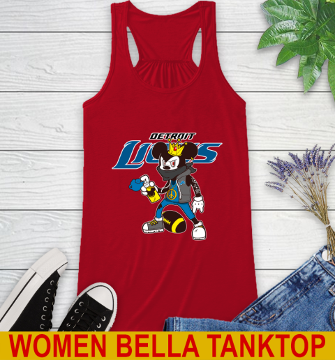 Detroit Lions NFL Football Mickey Peace Sign Sports Racerback Tank 6