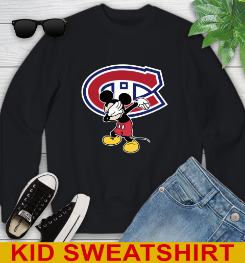 Montreal Canadiens NHL Hockey Dabbing Mickey Disney Sports Youth Sweatshirt 2