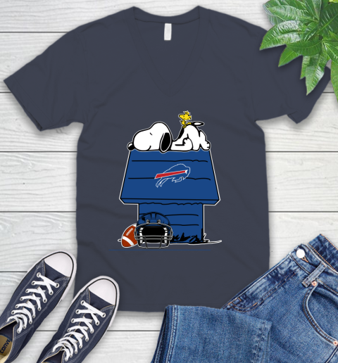 Buffalo Bills NFL Football Snoopy Woodstock The Peanuts Movie V-Neck T-Shirt 9