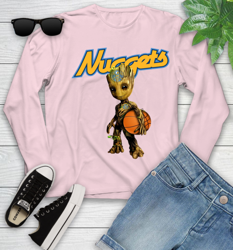 Denver Nuggets NBA Basketball Groot Marvel Guardians Of The Galaxy Youth Long Sleeve 10