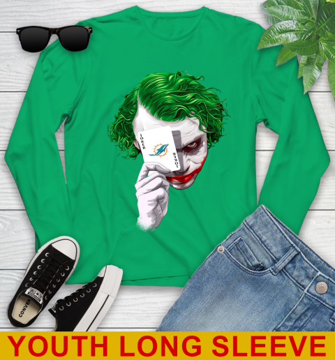 Miami Dolphins NFL Football Joker Card Shirt Youth Long Sleeve 7