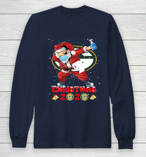 Green Bay Packers Funny Santa Claus Dabbing Christmas 2020 NFL Long Sleeve T-Shirt 2