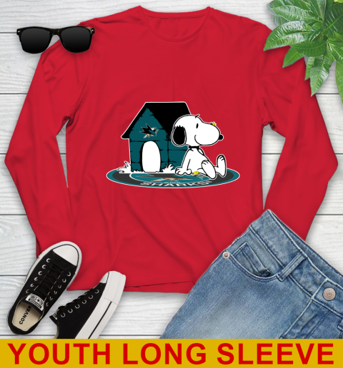 NHL Hockey San Jose Sharks Snoopy The Peanuts Movie Shirt Youth Long Sleeve 11