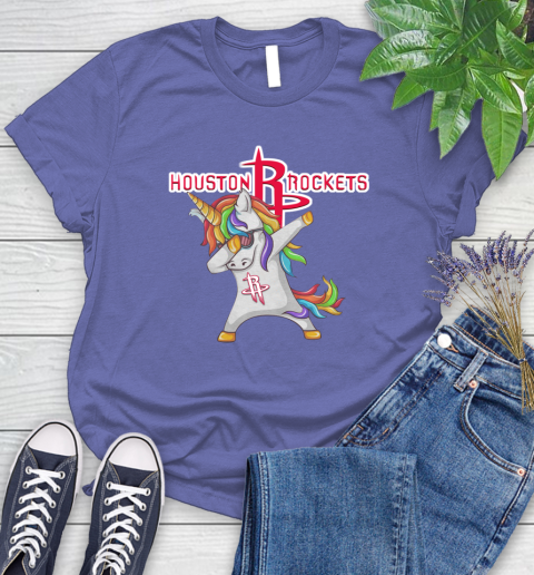 Houston Rockets NBA Basketball Funny Unicorn Dabbing Sports Women's T-Shirt 11