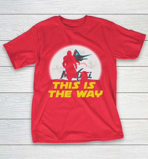Miami Marlins MLB Baseball Star Wars Yoda And Mandalorian This Is The Way T-Shirt 9