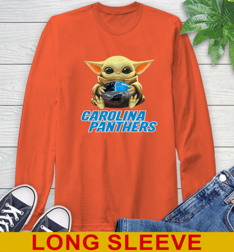 NFL Football Carolina Panthers Baby Yoda Star Wars Shirt Long Sleeve T-Shirt 5