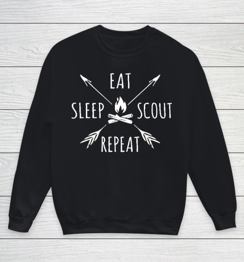 Camping Shirt Eat Sleep Scout Repeat Youth Sweatshirt