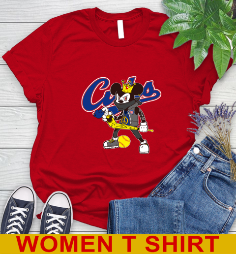 Chicago Cubs MLB Baseball Mickey Peace Sign Sports Women's T-Shirt 10