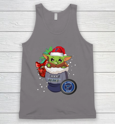St.Louis Blues Christmas Baby Yoda Star Wars Funny Happy NHL Tank Top 7