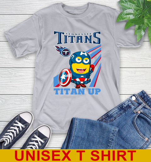 NFL Football Tennessee Titans Captain America Marvel Avengers Minion Titan Up Shirt T-Shirt 5